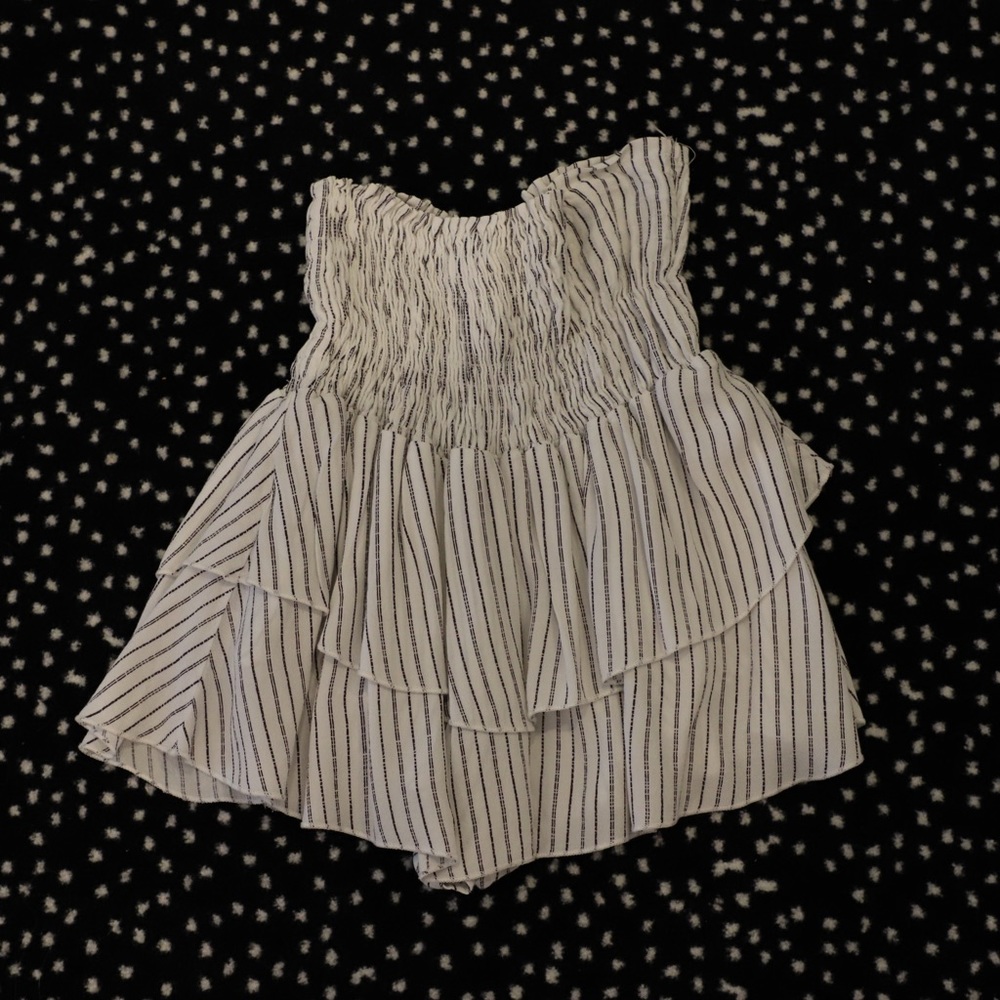 Planet blue white and navy stripe skirt